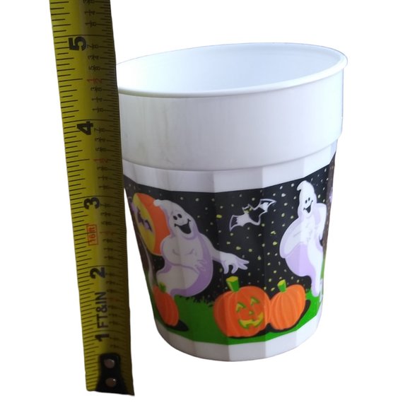 Vintage Plastic Halloween Tumbler Cup Lot of 4 Ghosts and Pumpkin Cups amscan - Picture 8 of 9